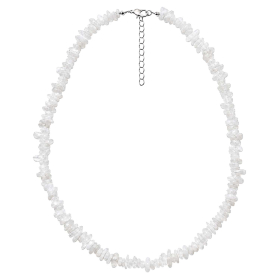 Collier de pierre en quartz blanc - perles baroques