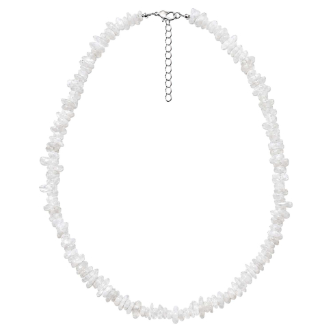 Collier de pierre en quartz blanc - perles baroques