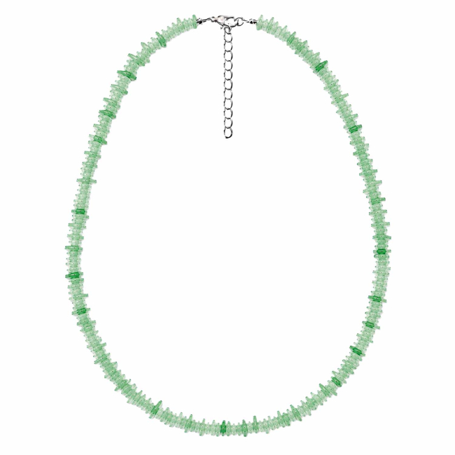 Collier de pierre en aventurine verte - perles baroques