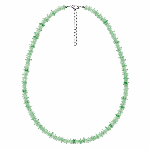 Collier de pierre en aventurine verte - perles baroques