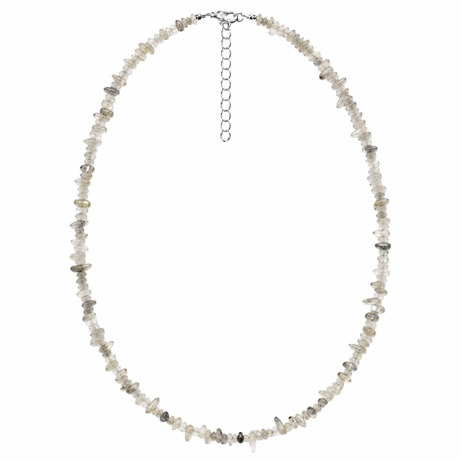 Collier de pierre en cristal de roche rutile - perles baroques