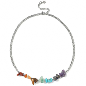 Collier chaine chakra - Pierres perles baroques