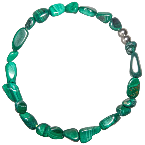 Bracelet en malachite - Perles pierres roulées