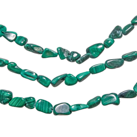 Collier en malachite - Perles roulées 7 à 10 mm - 70 cm