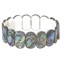 Bracelet extensible avec ronds de nacre abalone paua