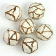 Boules déco en bois de sola - 6 cm - Lot de 6
