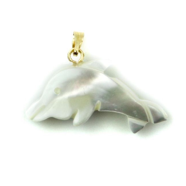 Pendentif dauphin en nacre de trocha