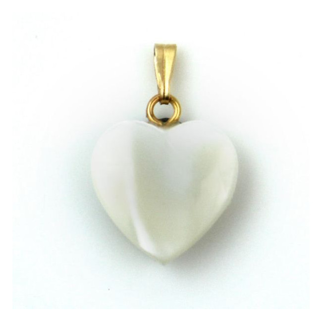 Pendentif coeur en nacre de trocha