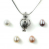 Pendentif cage avec ses 5 perles de culture