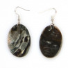 Boucles d'oreilles ovales en coquillage nacré