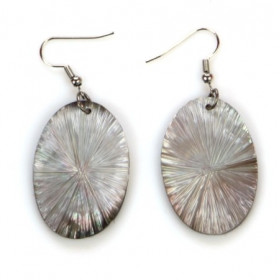 Boucles d'oreilles ovales en coquillage nacré