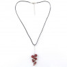 Pendentif grappe jaspe rouge avec cordon