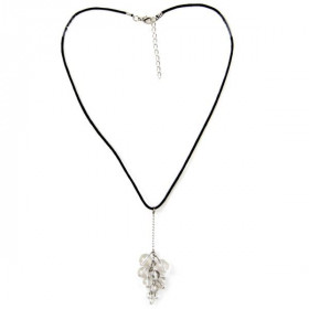 Pendentif grappe cristal de roche avec cordon