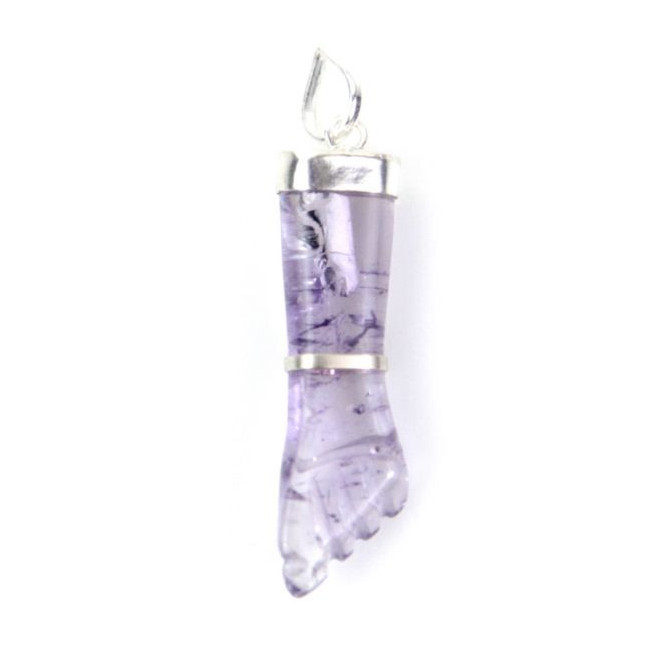 Pendentif Main Figa améthyste monture en argent 950