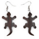 Boucles d'oreilles salamandre gecko en bois de sono