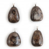 Pendentif pierre roulée en bronzite - Bélière en argent 925