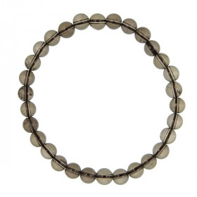 Bracelet en cristal fumé - perles rondes
