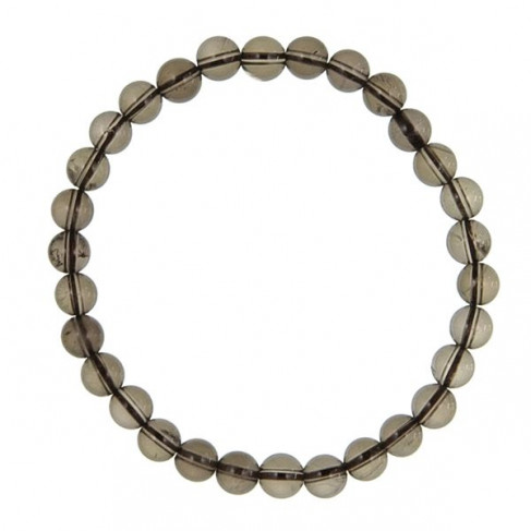 Bracelet en cristal fumé - perles rondes