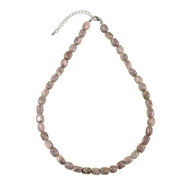 Collier en aventurine mauve - Perles pierres roulées