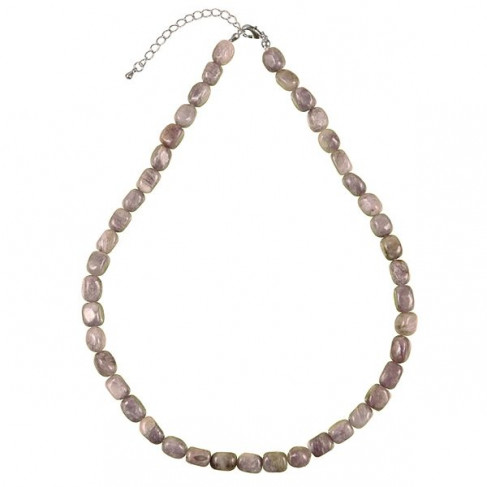 Collier en aventurine mauve - Perles pierres roulées