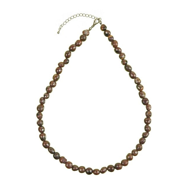 Collier en oeil de fer - Perles pierres roulées