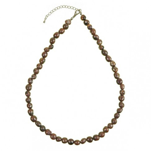 Collier en oeil de fer - Perles pierres roulées