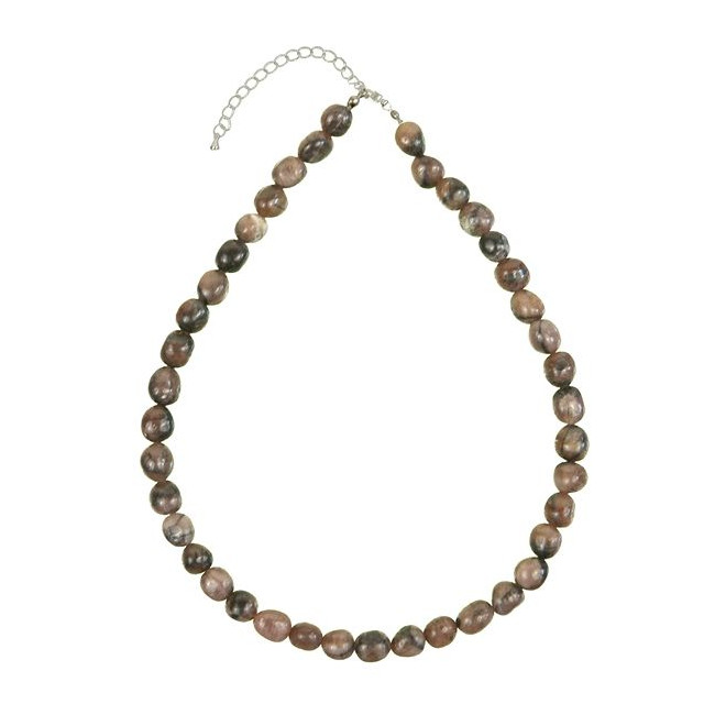 Collier en chiastolite - Perles pierres roulées