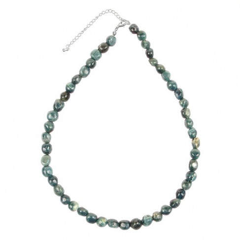Collier en apatite bleue - Perles pierres roulées