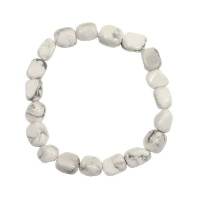Bracelet en howlite - Perles pierres roulées