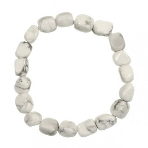Bracelet en howlite - Perles pierres roulées
