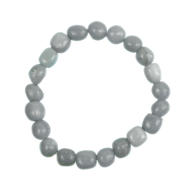 Bracelet en angélite - Perles pierres roulées