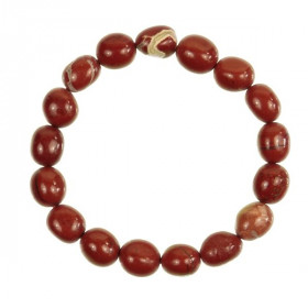 Bracelet en jaspe rouge - Perles pierres roulées