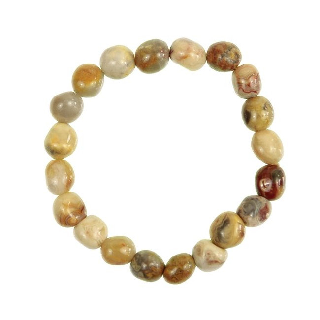 Bracelet en agate crazy lace - Perles pierres roulées