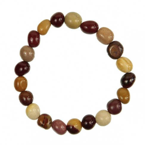 Bracelet en jaspe mokaite - Perles pierres roulées