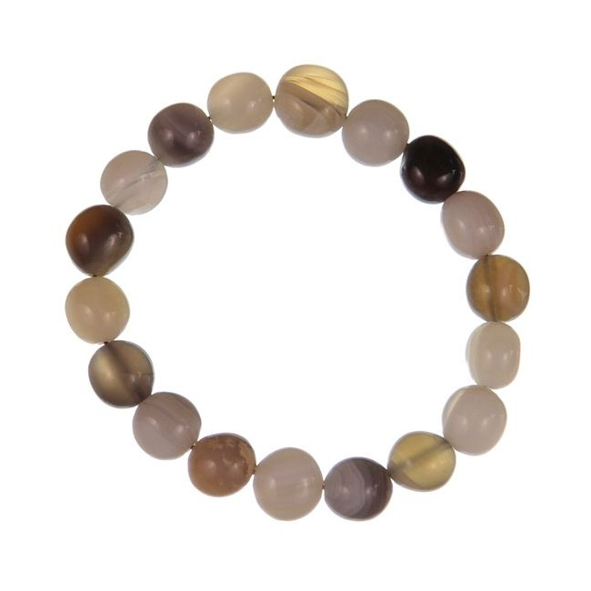 Bracelet en agate de Botswana - Perles pierres roulées