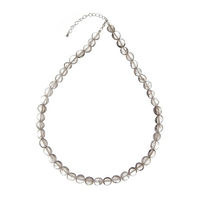 Collier en cristal de roche - Qualité extra - Perles pierres roulées