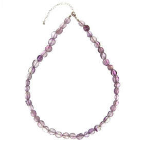 Collier en fluorite violette - Qualité extra - Perles pierres roulées