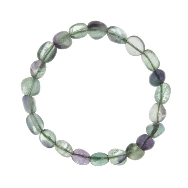 Bracelet en fluorite multicolore - Perles pierres roulées