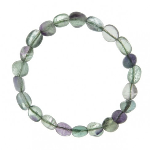 Bracelet en fluorite multicolore - Perles pierres roulées