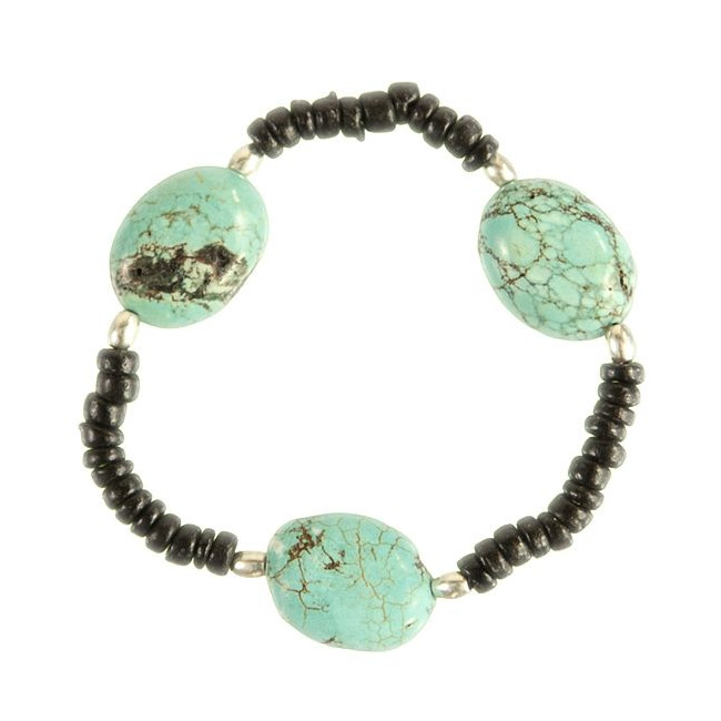Bracelet en howlite teintée et perles de coco