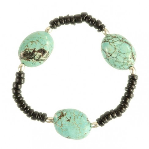 Bracelet en howlite teintée et perles de coco