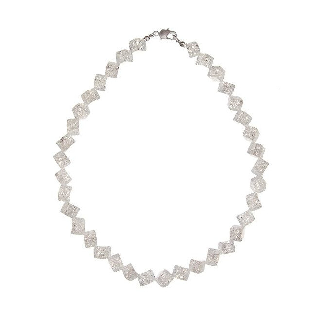 Collier en cristal craquelé - Perles cubiques
