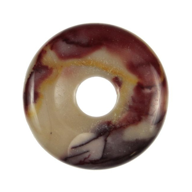 Donut Pi Chinois en jaspe mokaite pour pendentif