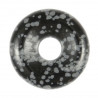 Donut Pi Chinois en obsidienne neige pour pendentif
