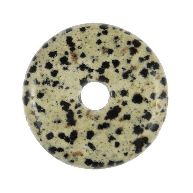 Donut Pi Chinois en jaspe dalmatien pour pendentif
