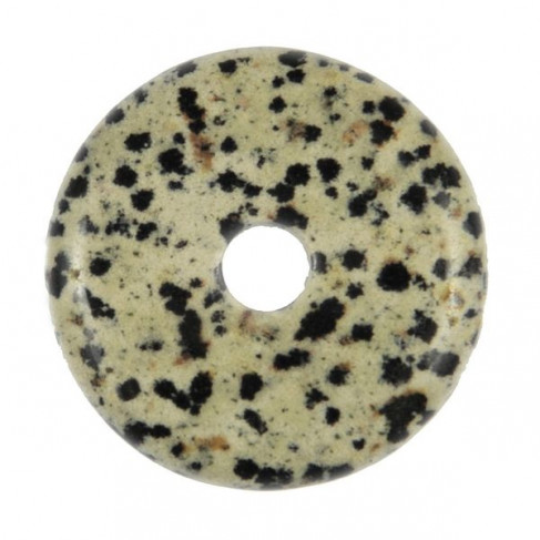 Donut Pi Chinois en jaspe dalmatien pour pendentif