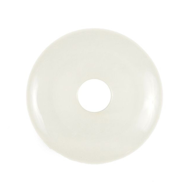 Donut Pi Chinois en jade blanc pour pendentif