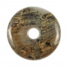 Donut Pi Chinois en jaspe feuille d'argent pour pendentif