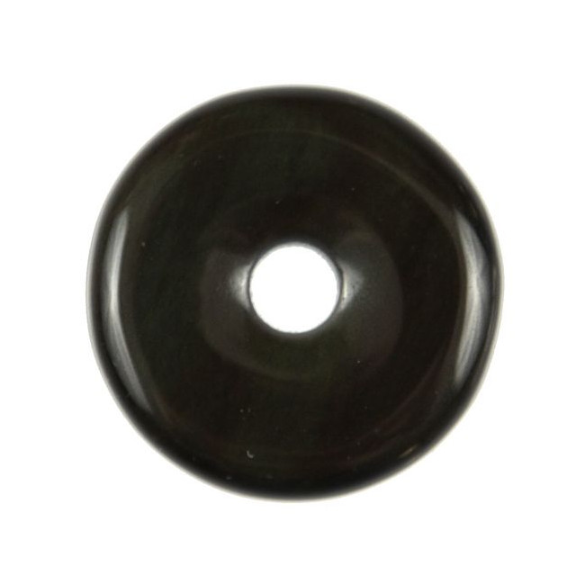 Donut Pi Chinois en obsidienne oeil céleste pour pendentif