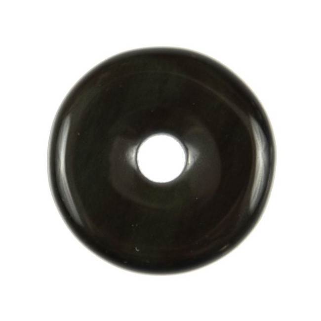Donut Pi Chinois en obsidienne oeil céleste pour pendentif